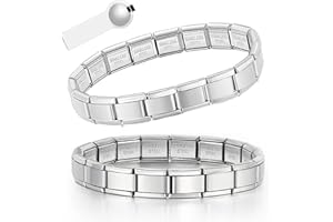 RJFUJP Nomination Bracelet Set for Couples - 2 PCS Matching Bracelets for Women, Men, Boyfriend, Girlfriend, Husband, Wife - Family Jewelry Gifts With 1 PCS Tool