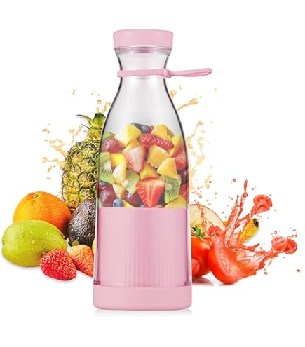 alpina Blender to Go 300ml - USB Oplaadbare Mini Blender - Draagbare Smoothie Maker 125W - RVS Keukenmixer met 1 Snelheid - Zilver