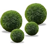 LuckyOpt 4 x Live Seaweed Balls - Natural Aquarium Balls Decorated with Live Balls (2 Sizes: Green)