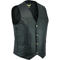 HNVAVQ Gilet in pelle senza maniche Giacca da motociclista per uomo con tasche Gilet da cowboy vintage