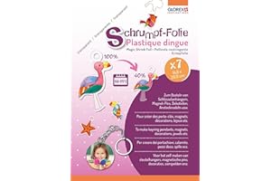 GLOREX 6 1230 702 - Pellicola termoretraibile in A5, set di 7 fogli trasparenti, per la creazione di cartellini e spille individuali