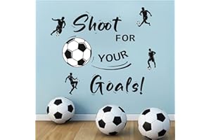 ANHUIB Football Wall Sticker,Black Football Wall Decals for Boys Bedroom,Football Player Wall Decals for Nursery,Soccer Sport Wall Stickers for Kids Room Children Teens Playroom Classroom Wall Decor