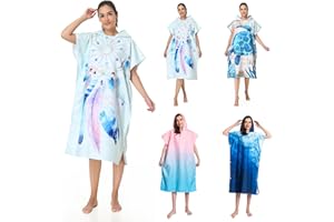 Mokani Poncho de Serviette, Poncho de Surf et Bain à Capuche, Sport, Adulte, pour Plage, Piscine et Sports Nautiques