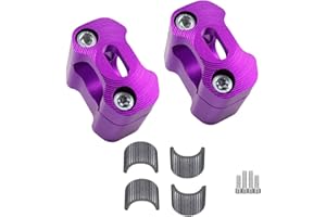 Adsspro Universal Motorcycle 1-1/8"(28mm) 7/8" (22mm) CNC Aluminum Handlebar Handle Risers Adjustable Fat Bar Mount Clamps For EXC KLX KXF YZF CRF XR SX SXF YZ Motorbike Dirt Pit Bike (purple)