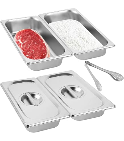 QYDMIN Panierschalen Set 3-teilig - GN 1/3 Edelstahl Behälter