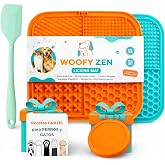 WOOF&MIAU® Pack de 2 Alfombrillas de lamer para Perros y Gatos + Espátula + Tapa de Silicona + Recetas y Consejos | Alimentac