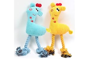 Zliger Juguete para Perro, Juguetes con Sonido para Perros Juguete Interactivo Perro Juguete de Peluche para Perros Squeaky Toy Juguetes Franela 2Pcs (Amarillo +Azul Cielo)
