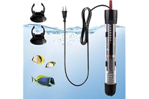 GOMETY Barra riscaldante per acquario, 50 W, 30 L-60 l, scaldabagno regolabile, con termostato, per serbatoi di pesce e acquario (20-34 °C) (50 W)