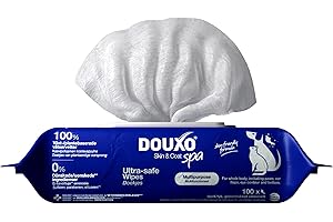 DOUXO Skin & Coat SPA – Ultra-Safe* Feuchttücher für Hund und Katze, 100 Tücher, entfernt Tränen- und Speichelrückstände, erfrischt das Fell und hinterlässt angenehmen Duft, hautfreundliche Rezeptur