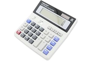 N NEWTOP Calcolatrice Professionale CLC01 Alimentazione Solare Batteria 12 Cifre Tavolo Memoria 99 Calcoli Spegnimento Automatico Standard Elettronica Schermo LCD Tasti Grandi Lavoro Casa Ufficio