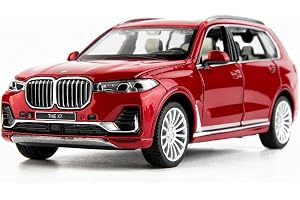 1:32 BMW Die-Cast SUV Model Toy Car, Alloy Metal Pull with Opening Doors, Detailed Interior, Collectible Vehicle for Kids & Adults, Red Compatible X7, Zinc car Sound and Light Gift for Boy Girl