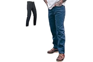 Texpeed Motorcycle Trousers For Men - Motorbike Biker Jeans - Denim Pants Made With 280gsm Aramid And Protective CE Armour (EN 1621-1) - Straight/Taper Leg Fit Blue - 34W / 30L