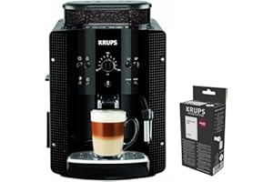 Krups Essential Mecánica Negra + Kit descalcificación, Cafetera Superautomática, Mecánica, Espumador de leche, EA8108OM