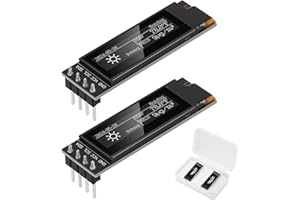 YELUFT 2 Stück Vorgelötet 0,91 Zoll I2C OLED Display Modul 128 x 32 Pixel IIC Arduino Display mit Schutzhülle für Arduino/Raspberry Pi/ESP32