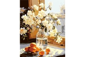 DIAMOND PAINTING FAN HOUSE Fan House Pintar por Numeros Adultos, DIY Pintura por Números, Kit de Pintura al óleo de Lienzo DIY para con Pinceles, Paint by Numbers Pigmento Acrílico 40 x 50cm,sin Marco