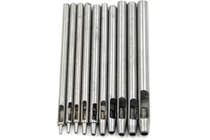 ONOGAL Lot de 10 emporte-pièce à frapper en acier pour cuir, peaux, selles 4343