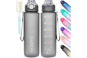 Gobravio Sports Water Bottle 1L Drinks Bottle BPA Free Water Bottle with Lock Cover & Leak Proof,for Gym, School,Cycling,Outdoor,Sports,Fitness& Office