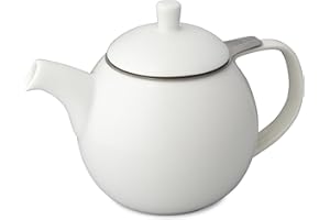 FORLIFE Curve Teekanne mit Teesieb, 625 ml 24-Ounce / 710 ml weiß