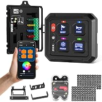 Chelhead 6-voudig RGB Schakelpaneel – 12-24V, IP65, Programmeerbaar Met Dimmer, Voor Truck, Boot, Camper & Meer