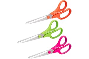 Rapesco 1667 Germ-Savvy Antibatterico, Forbici con Lama in Titanio di 21 cm e Impugnatura Morbida, Colori Assortiti, Confezione da 3