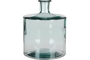 MICA Decorations Guan Botella de Cristal/ – Jarrón, Vidrio, Transparente, Vidrio, Transparente, H. 26 cm D. 21 cm