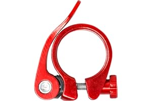 Laxzo ® Bike Seat Post Clamp Aluminium Alloy Bicycle Quick Release Seatpost Collar 31.8mm Quick Release Seat Post Clamp Bicycle Accessories for Mountain Bike Road Bike Folding Bike (Red, Blue, Black)
