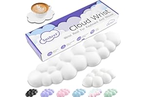Sushret Wolke Handballenauflage Tastatur, Ergonomisches Wolke Handauflage Tastatur Mit PU Leder Memory Schaum, Niedliche Wolken Wrist Rest Pad Für PC/Gaming/Arm Handpolster/Computer– Weiß