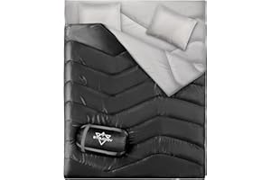 ETGLCOZY Double Sleeping Bag for Adults Camping, XL Queen Size Sleeping Bag for All Season Hiking Backpacking, 2 Person Sleeping Bag Lightweight Waterproof for Cold Weather & Warm