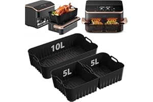 YFKJEU Silikonform Heißluftfritteuse Zubehör für COSORI Blaze TwinFry XXL 10L, 3 Stück Airfryer Silikonform Zubehör für COSORI TwinFry 10L, COSORI Heißluftfritteuse 10L Air Fryer Silikon Einsatz Zubehör