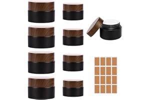 STARWARD Pack of 8 Cream Jars for Filling Glass Cream Jars, 20 ml + 30 ml Frosted Empty Jar, Glass Cream Jar, Glass Container with Lid and Liner, for Candles, Cosmetics, Lotion, Creams
