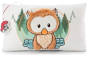 NICI cuscino Owlino il gufo – Soffici cuscini peluche animali della serie “The Owlsons”, Accessori per camerette ragazze, ragazzi e bambini, Guanciale gufetto rettangolare 43 x 25 cm