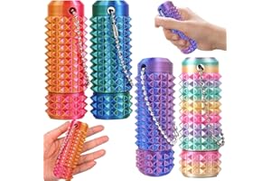 GOBESTY 4PCS Little Ouchies Pain Fidget Toys, Pain Stimming Fidgets Toy, 3D Printed Spiky Grippie Stim Keychain, Sensory Toy for Stress Relief & Focus Anxiety in Color Gradient for Adults and Teens