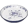London Pottery Blue Rose Cake Plate, Ceramic, Almond Ivory/Blue, 20 cm