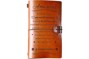 Funnli Cadeau Soeur, Carnet de Notes en Cuir de 144 Pages Cadeau Pour Soeur, cadeau Noel anniversaire Graduation Pour Les Sœurs, Meilleure Cadeaux Petite Sœur Original, Idée Ma Soeur