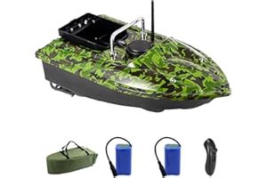 AHWZ Fishing Bait Boat, 500M Wireless Remote Control Bait Boat 1.5KG Load Assisted Fishing Tool,Boat with Double Batteries