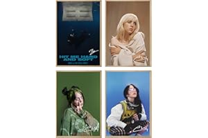 NebulaNova Billie Lot de 4 posters muraux, art mural, décoration de chambre, cadeau, sans cadre, 30 x 45 cm