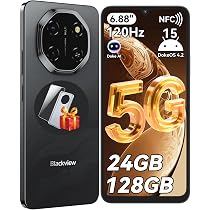 Blackview SHARK 6 Smartphone 5G - 128GB, 6.88" 120Hz, Fotocamera 16MP, Sim-Free Nero