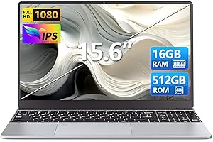 EKONAVI Ordenador Portátil 15,6 pulgadas, 16 GB de RAM 512 GB de SSD CPU Celeron N5095 PC Portatil, 1920 x 1080 FHD Touch ID WiFi doble banda Win11 Pro Laptop, teclado retroiluminado de tamaño completo