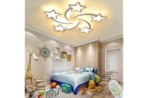 LANEKD Lampadario Cameretta Bambino Plafoniera a LED Soggiorno Dimmerabile Soffitto Lamp Moderni Stella Designer Lampada a Sospensione Con telecomando per Ragazzo Bimbo Bimba Cucina Salotto Ufficio Lampadari