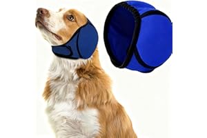 BRKERN Gehörschutz Hund, Ohrenschützer Für Hunde, Lärmreduzierung Bei Feuerwerk Und Flugreisen, Weiches Material Für Optimalen Komfort, Ideal Für Empfindliche Hunde, Blaue Farbe, Größe M
