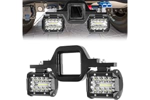 BESTZHEYU Hitch LED Lights,EBESTauto 4 Inch LED Work Light Pods with 2.5 Inch Towing Hitch Mount Brackets for Truck Trailer SUV Pickup Fit Dual Led Off-Road Driving Hitch Light bar