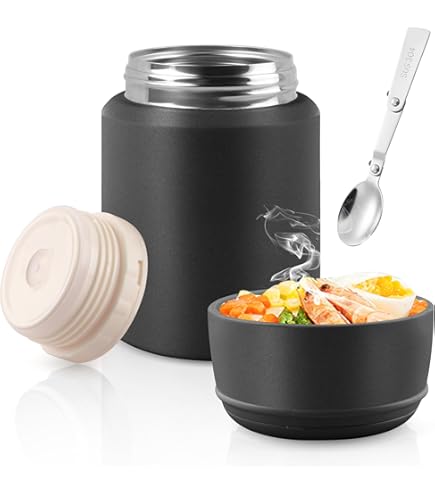 WayEee Thermobeker voor eten, 385 ml, thermocontainer voor eten WayEee Thermobeker voor eten, 385 ml, thermocontainer voor eten