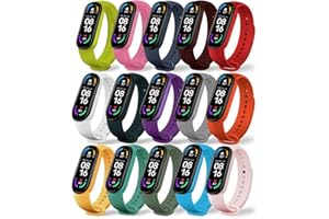 superpow 15 pezzi Cinturino per Xiaomi Mi Band 7 /Mi Band 6 /Mi Band 5,Cinturini in Silicone Colorato di Ricambio, Morbido, Traspirante, Resistente al Sudore Cinturino elastico per Smartwatch-Colori