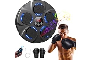 ADSAQOP Machine de Boxe Musicale, Music Boxing Machine avec Gants, Entraîneur Mural de Boxe Musicale Bluetooth pour Enfants et Adults, Équipement de Boxe Électronique pour la Maison et Le Gym