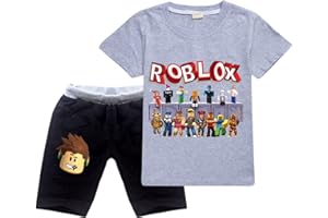CKCKTZ Ro-blox Lot de 2 t-shirts d'été en coton pour garçons Motif dessin animé