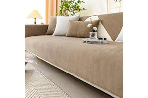 BohrenCL Funny Fuzzy Uk Sofa Cover, Soft Chenille Sofa Protector, Non Slip Couch Covers, Herringbone Chenille Fabric Furniture Protector