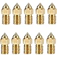 10PCS Brass 0.4mm Nozzles for Ender 5 S1, 3D Printer Parts High Speed M6 0.4mm Nozzles Kit for Ender 3 V3 SE, Ender 5 S1, Ender 7, Spider 1.0 Hotend