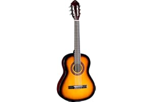 Eko GUITARS - CS-5 SUNBURST Chitarra Classica Serie Studio Scala 3/4, Top in Agathis, Fasce e Fondo in Tiglio Laminato, Manico in Mogano e Tastiera in Betulla, Custodia Inclusa, Colore Sunburst