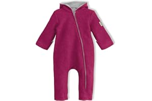 bubble.kid berlin Made in Germany - Unisex Baby Mädchen Jungen Herbst Winter Anzug Overall Einteiler Jumpsuit - Walkwolle Wolle (granat, 86-92)