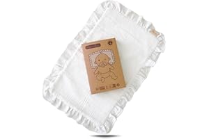 THERMIKOA Mussole Neonato per Navicella XL, 100% Cotone Mussola e Spugna, Protezione Assorbente per il Materassino Senza Plastica di bavette - 1 pezzo 50 x 30 cm - Ideale per Culla o Mosè